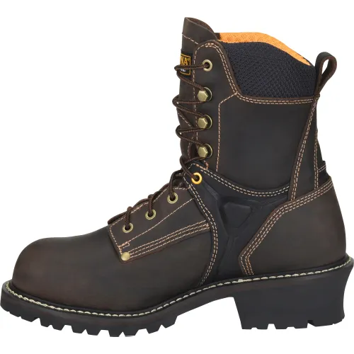 Carolina Men's Timber 8" Comp Toe WP Logger Work Boot - Brown - CA6921