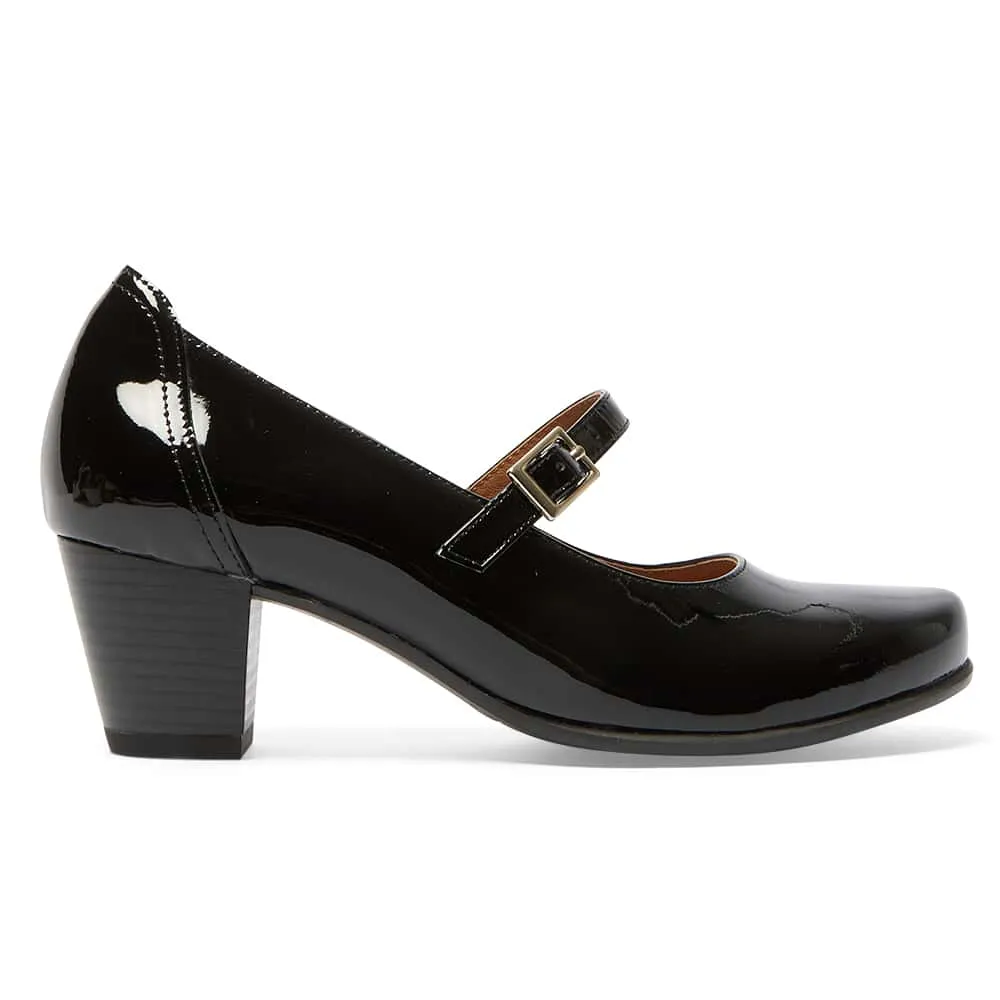 Casino Heel in Black Patent