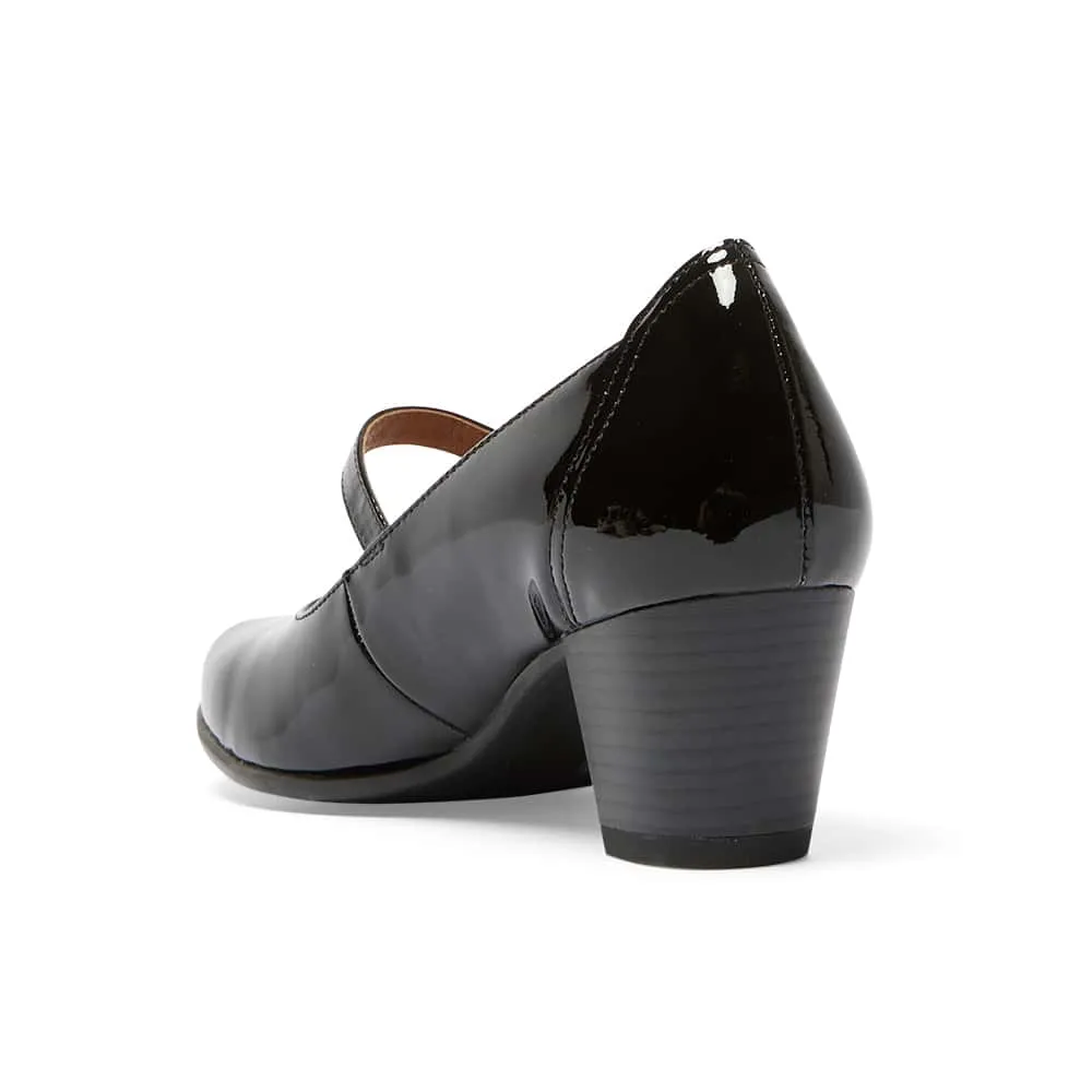 Casino Heel in Black Patent