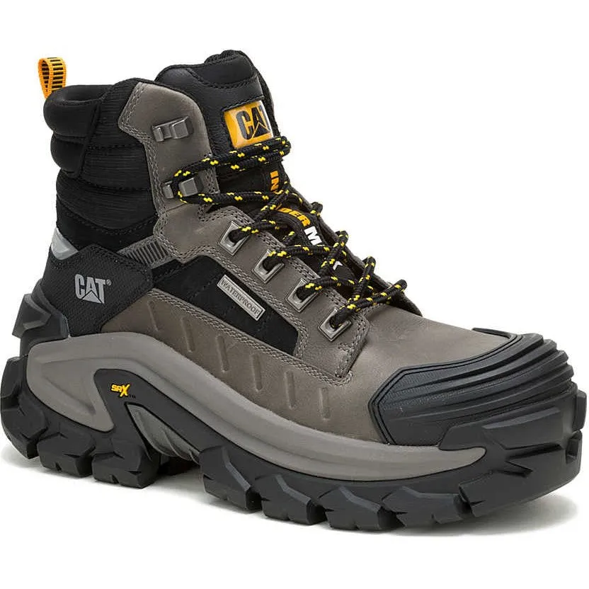 Cat Men's Invader Mid Vent Comp Toe WP Slip Resistant Work Boot -Black- P91756