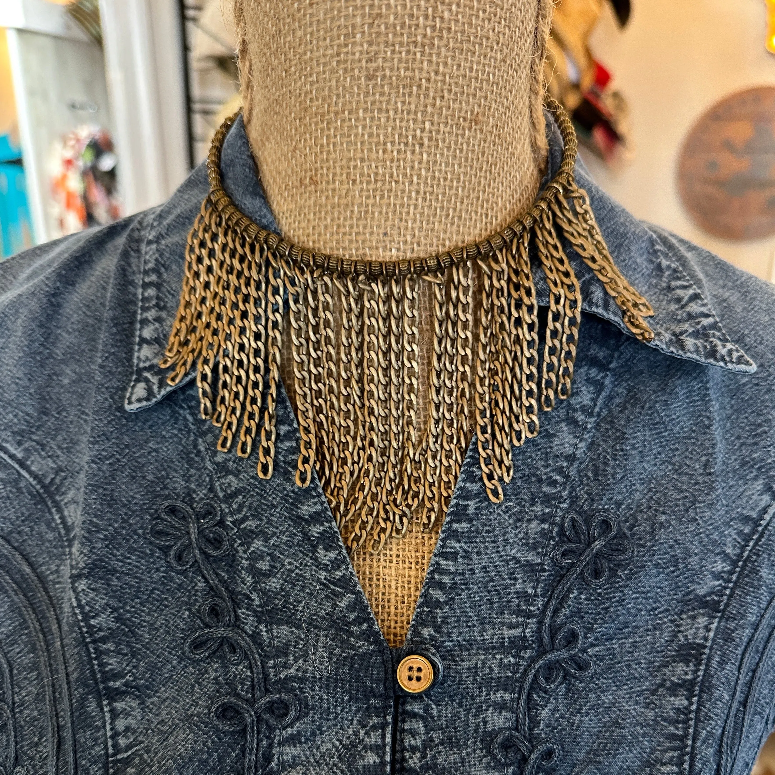 Chain Memory Bib Necklace- Amy Kaplan for Bourbon Cowgirl