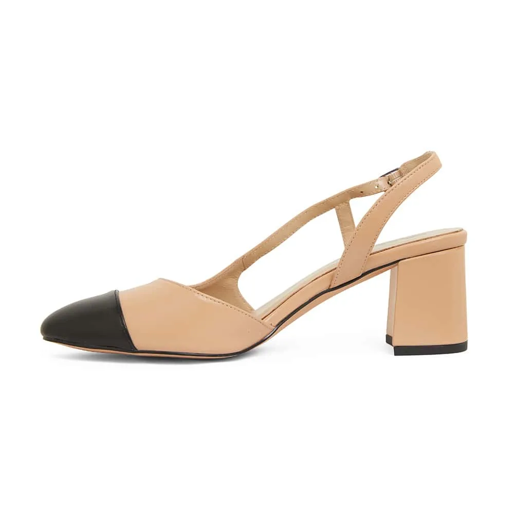 Chapter Heel in Black And Camel Leather