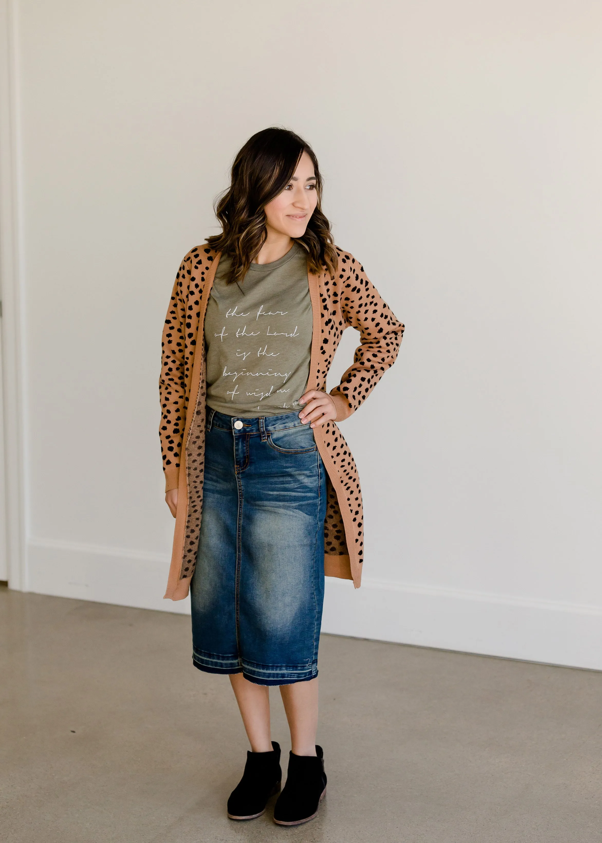 Cheetah Print Open Front Cardigan - FINAL SALE