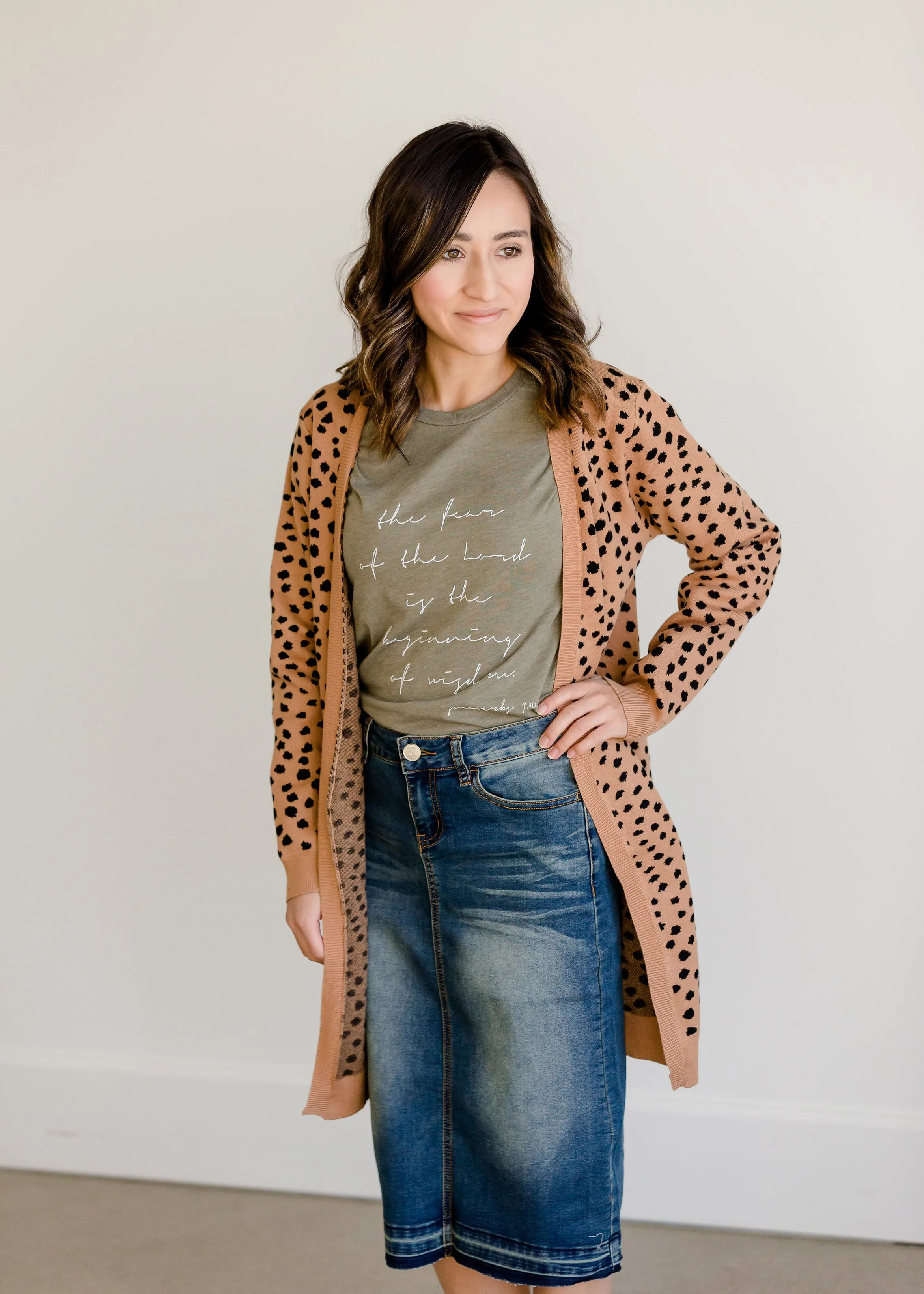 Cheetah Print Open Front Cardigan - FINAL SALE