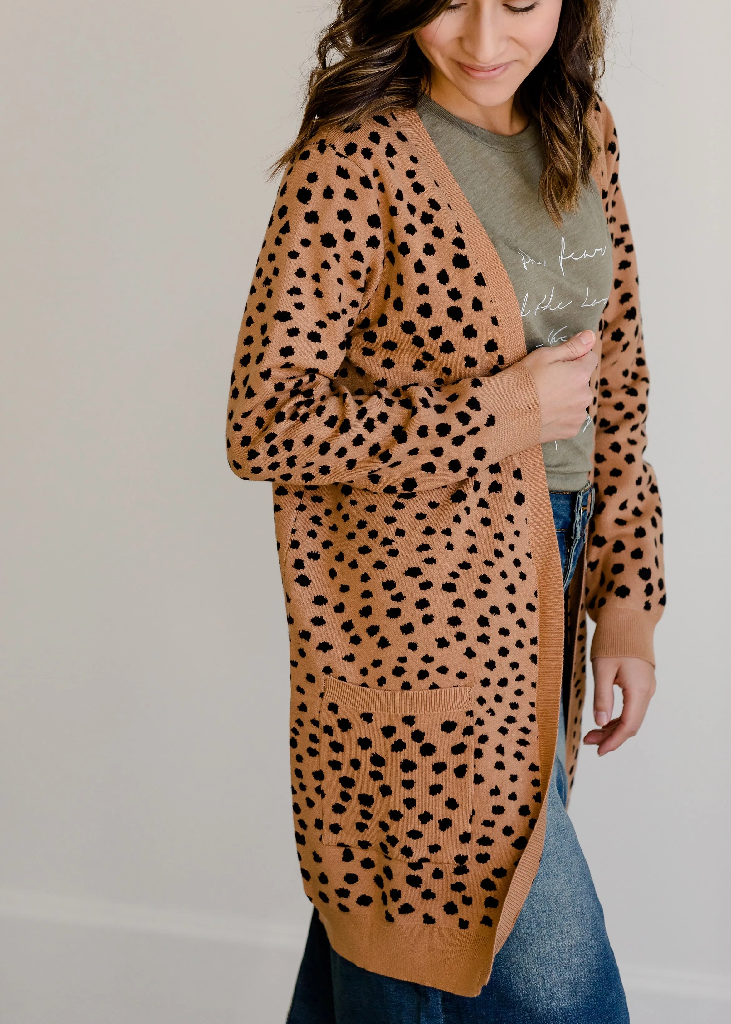 Cheetah Print Open Front Cardigan - FINAL SALE