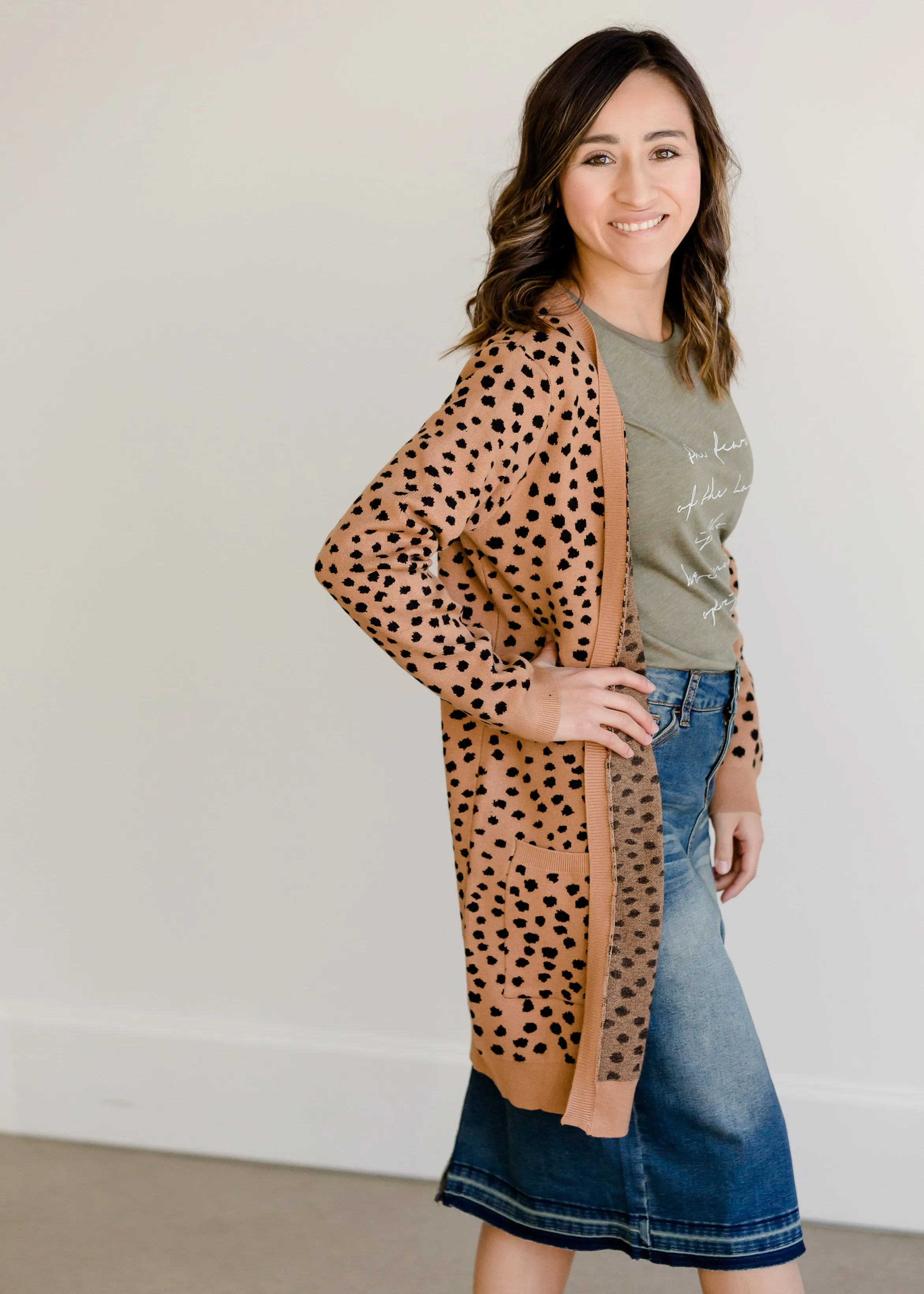 Cheetah Print Open Front Cardigan - FINAL SALE