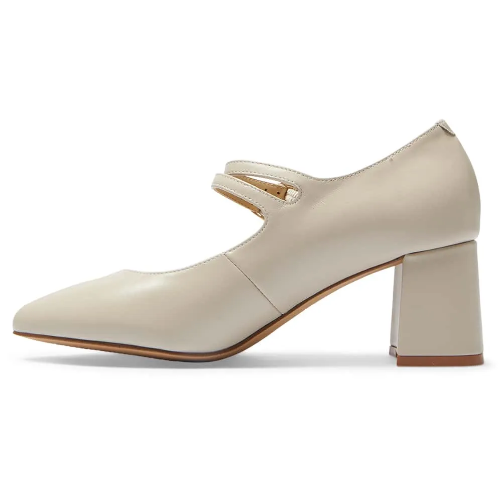 Claire Heel in Ivory Leather