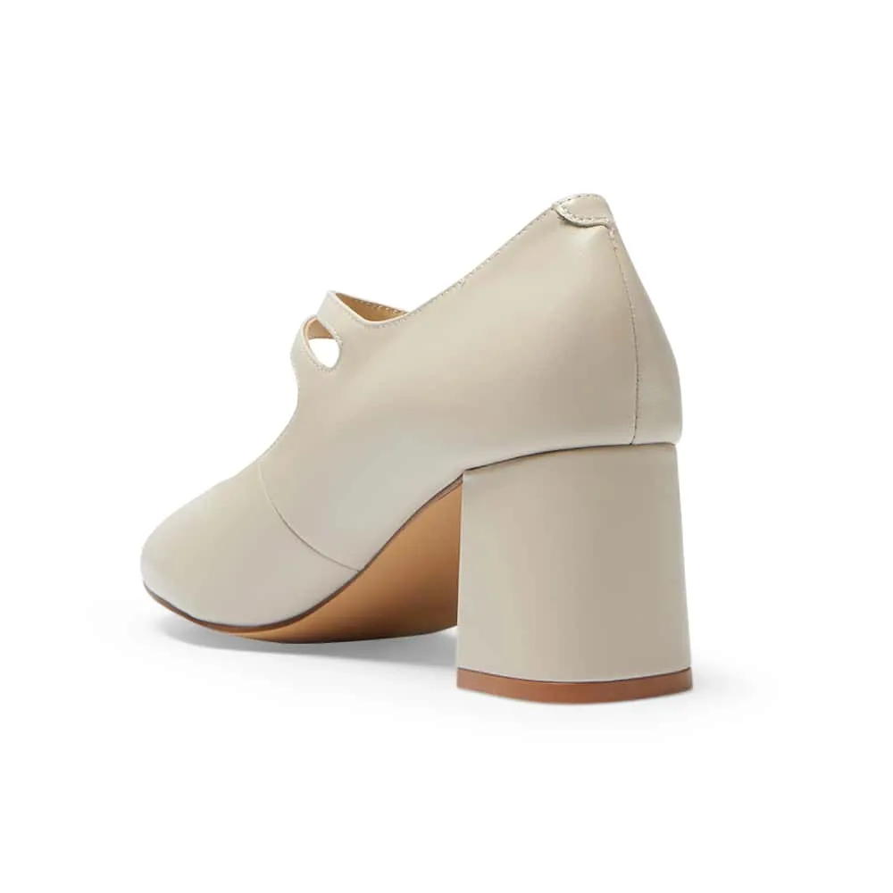 Claire Heel in Ivory Leather