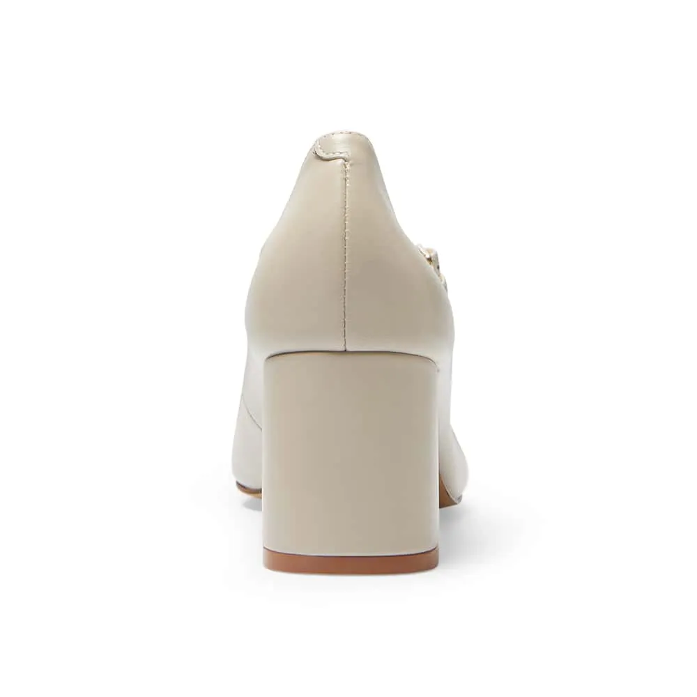 Claire Heel in Ivory Leather