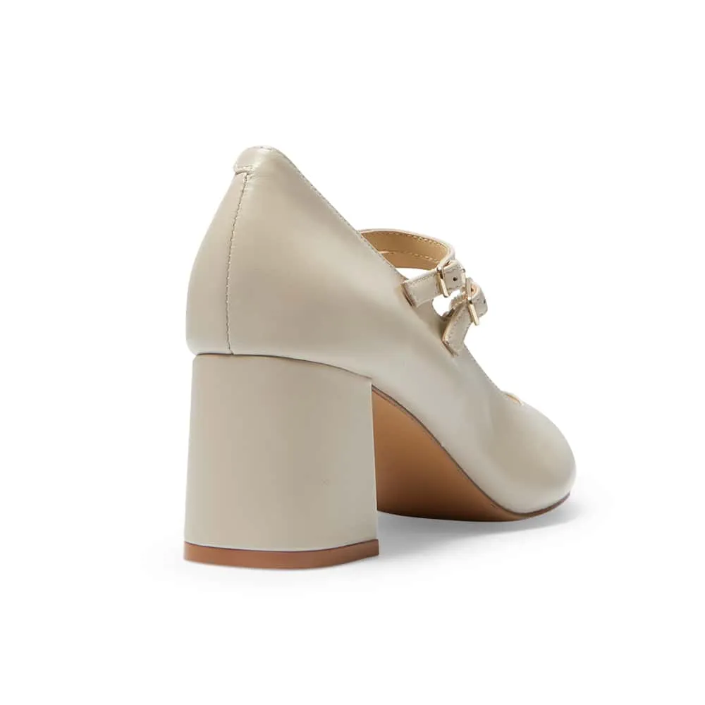 Claire Heel in Ivory Leather