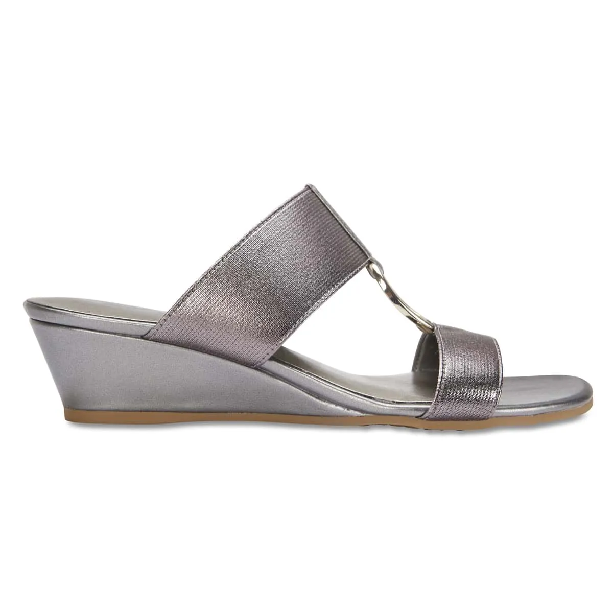 Claire Heel in Pewter Fabric