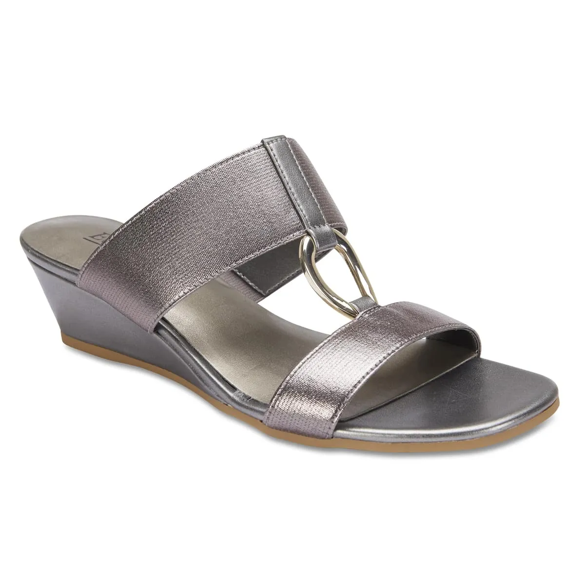 Claire Heel in Pewter Fabric