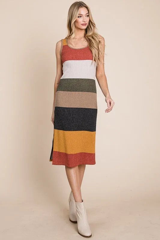 COLOR BLOCK CASUSAL DRESS