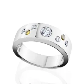 Contemporary Bezel Set Diamond Band