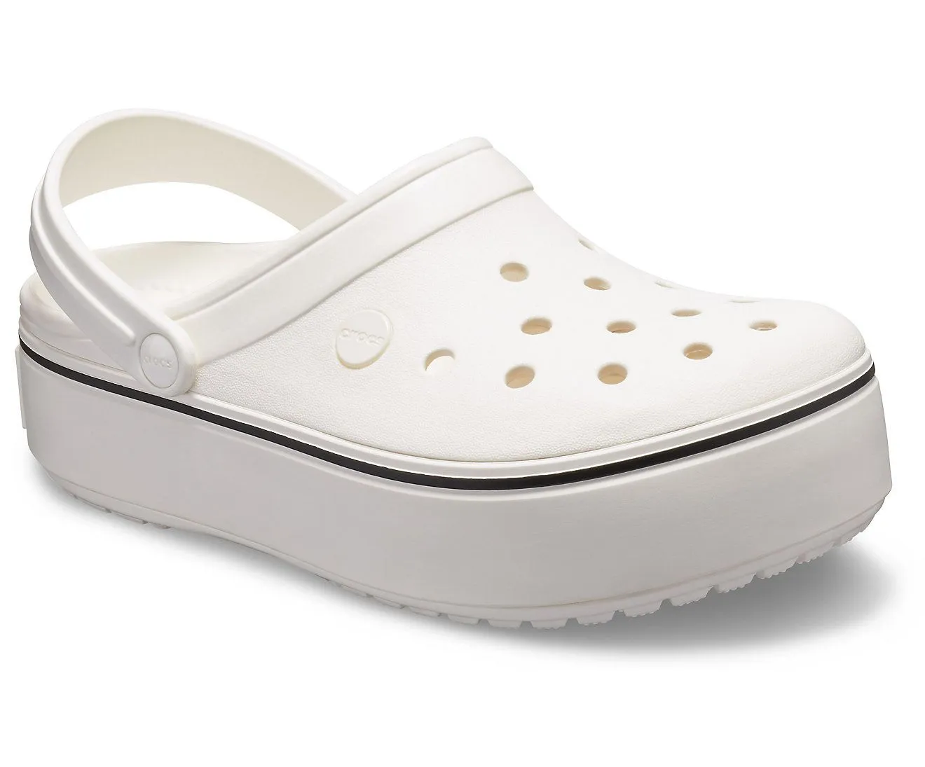 Crocband Platform White Unisex Clog-205434-143