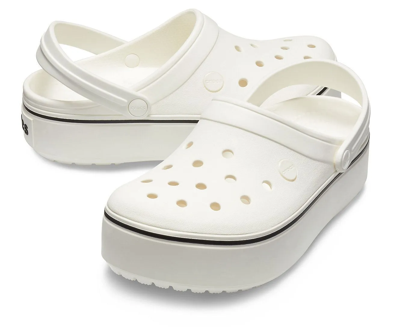 Crocband Platform White Unisex Clog-205434-143