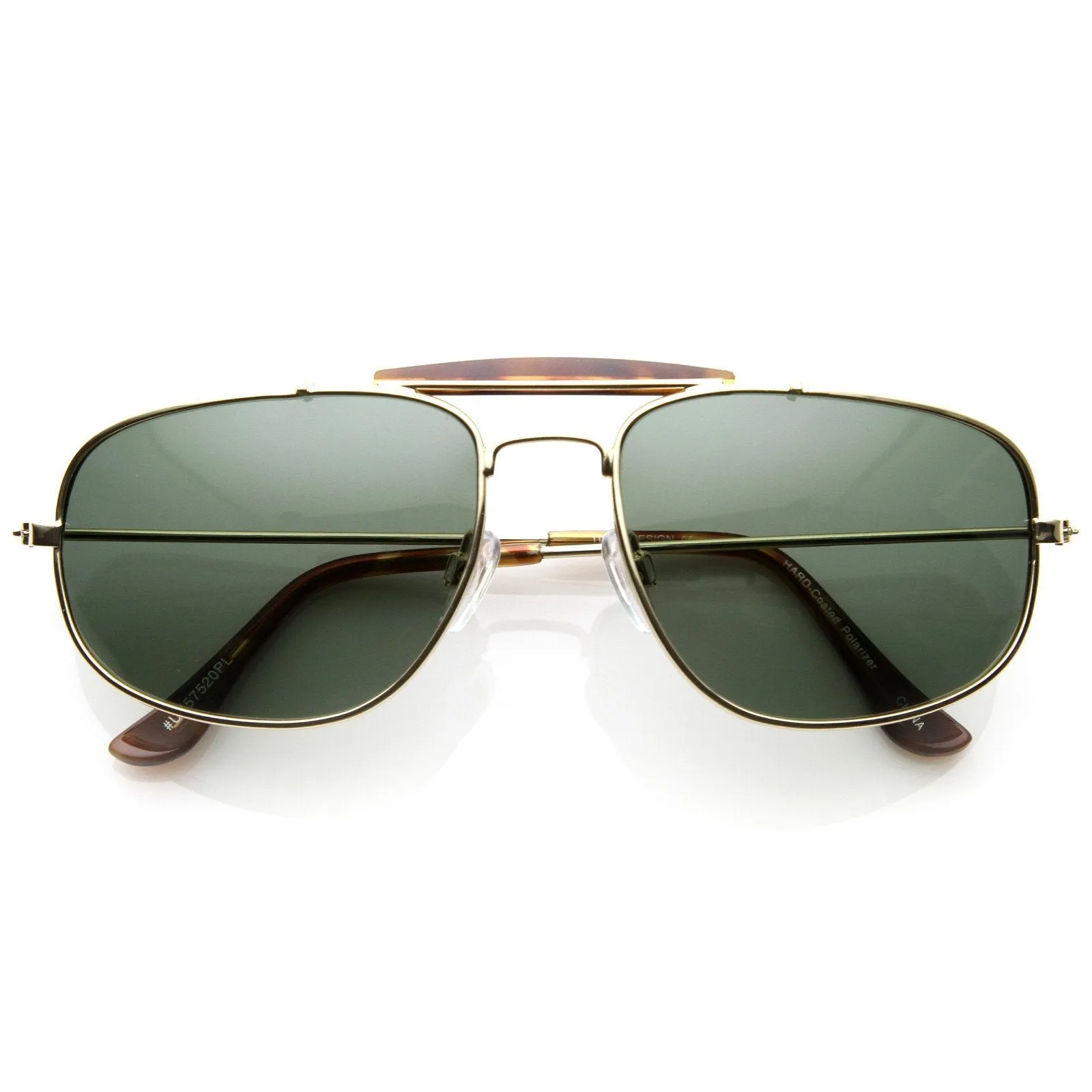 Cross Bar Nickel Finish Aviator Sunglasses