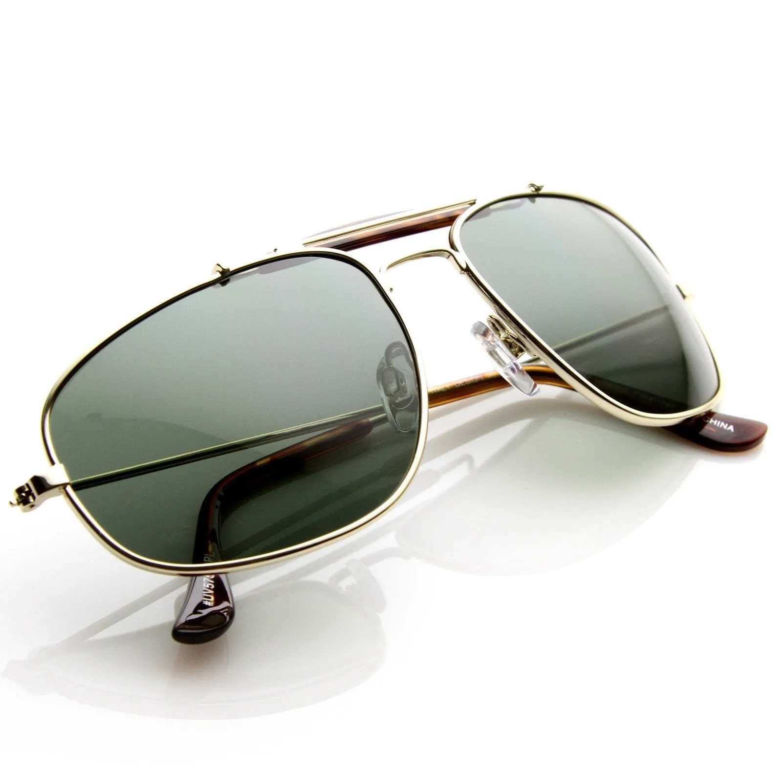 Cross Bar Nickel Finish Aviator Sunglasses