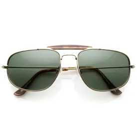 Cross Bar Nickel Finish Aviator Sunglasses