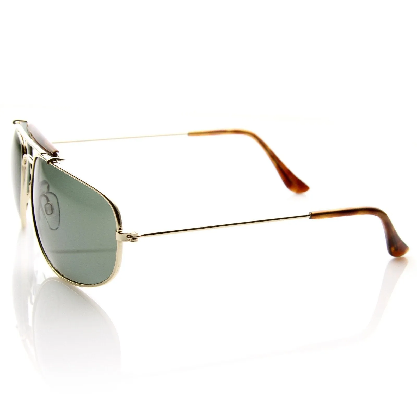 Cross Bar Nickel Finish Aviator Sunglasses