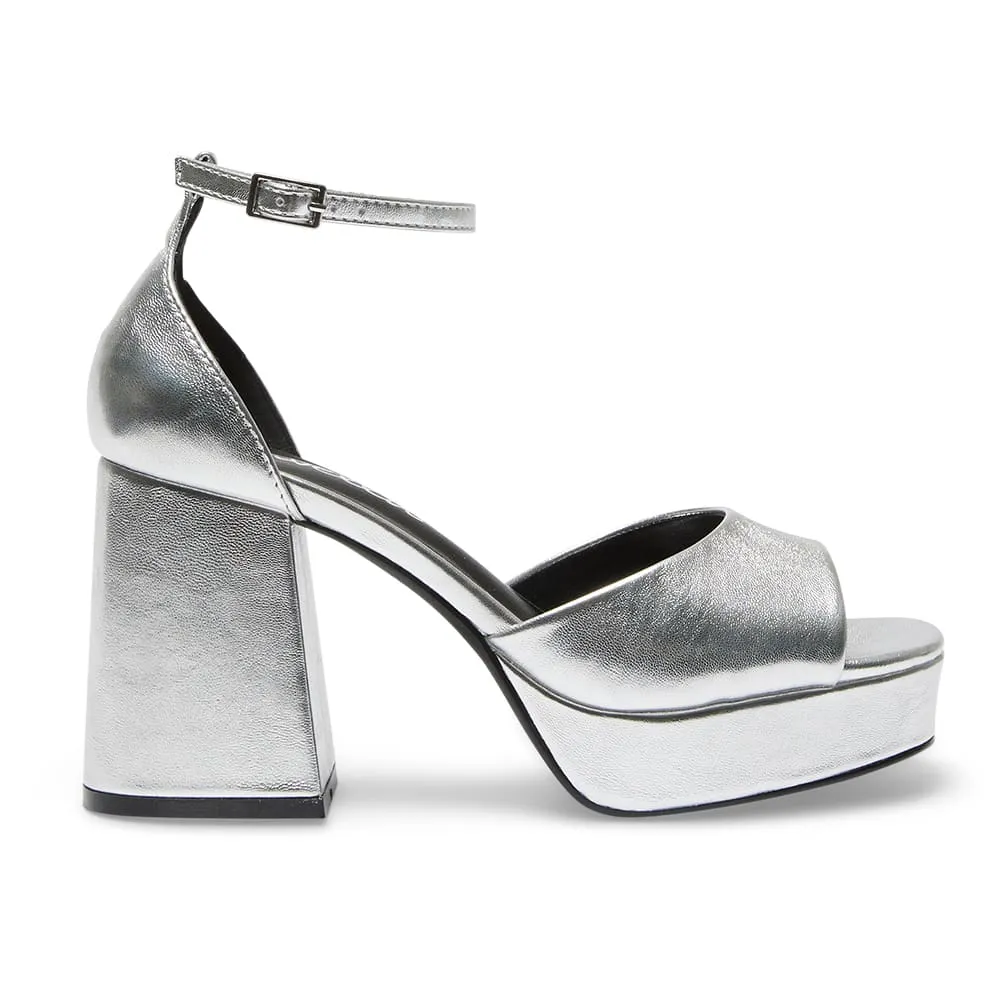 Crystal Heel in Silver Smooth