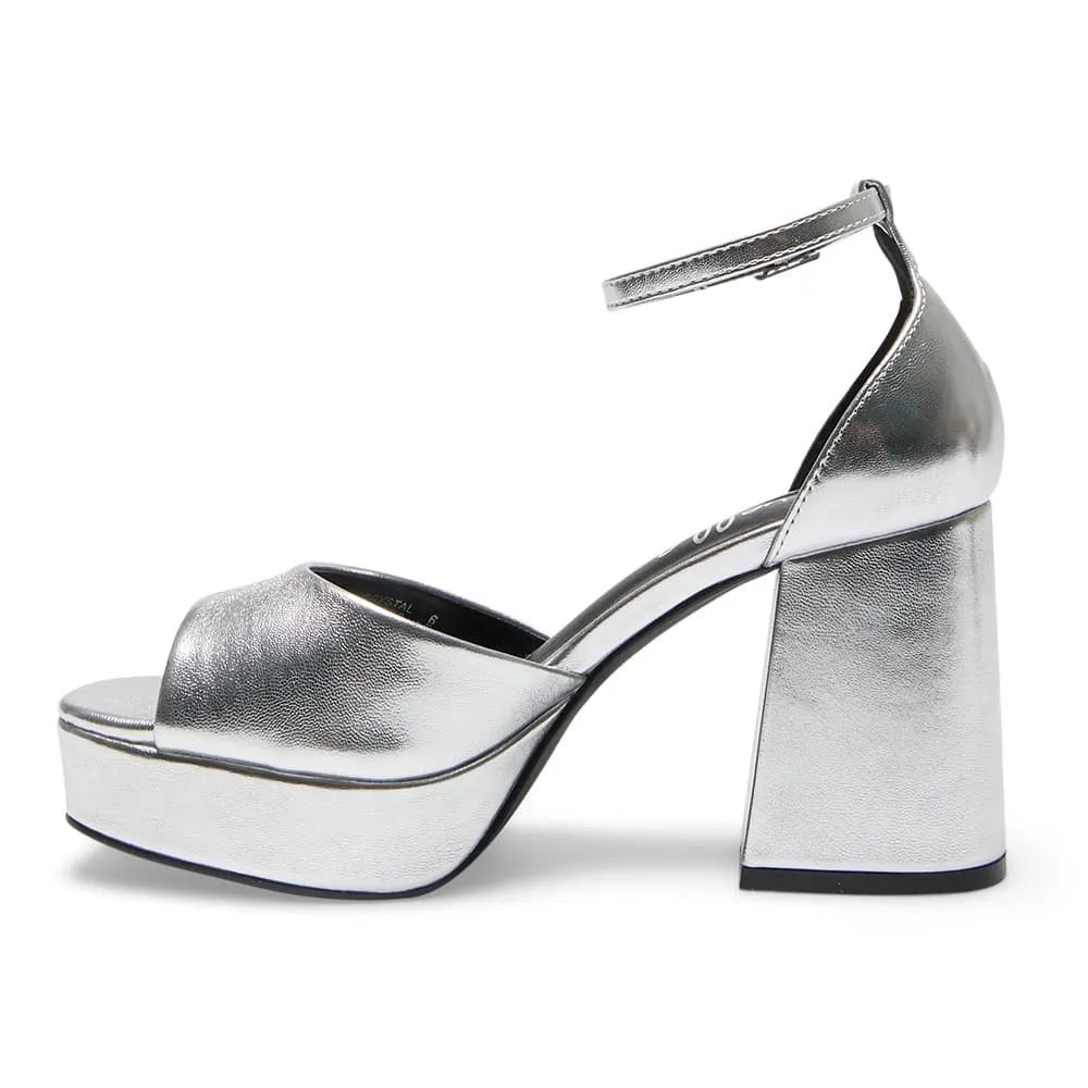 Crystal Heel in Silver Smooth