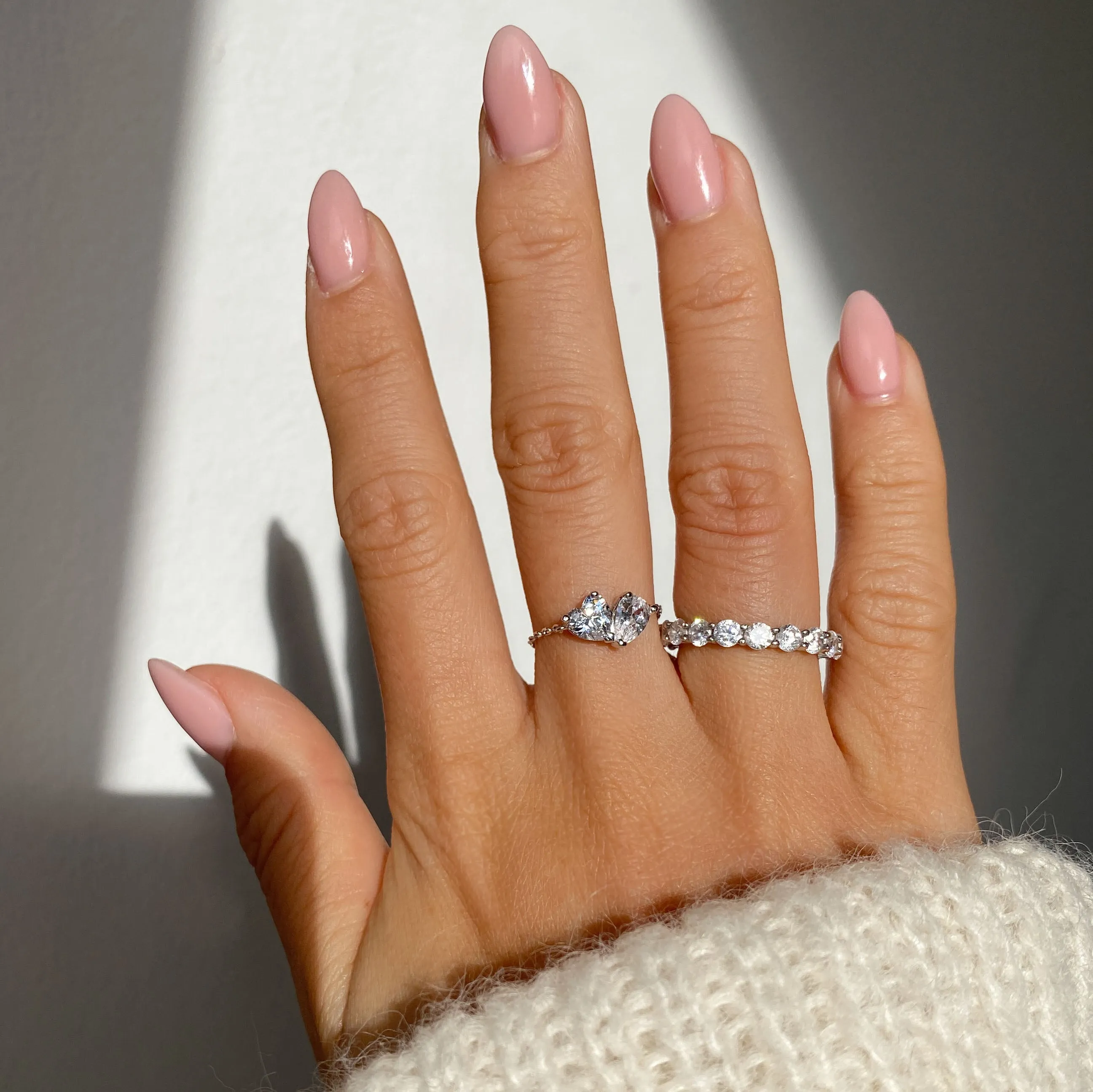 Dainty Pear X Heart Chain Ring