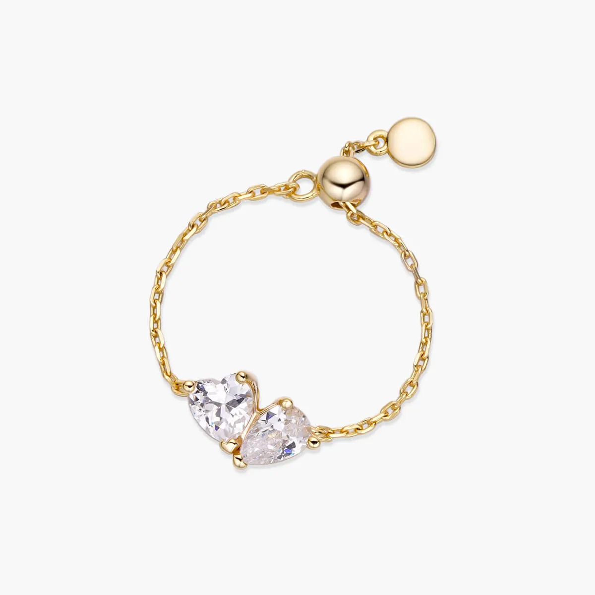 Dainty Pear X Heart Chain Ring