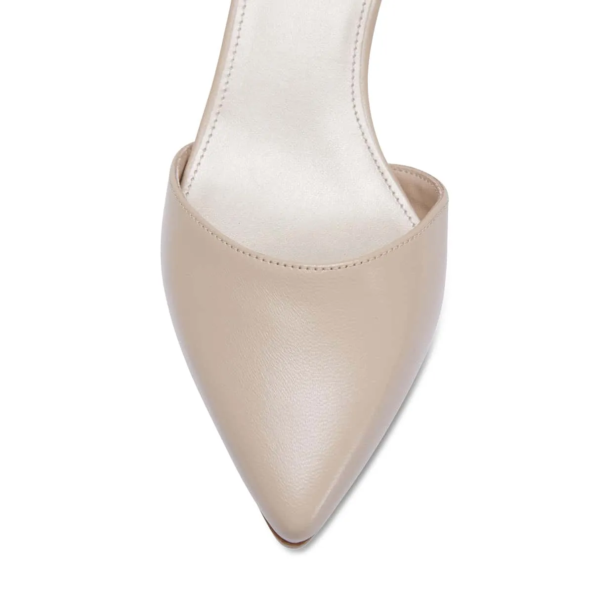 Dash Heel in Nude Leather