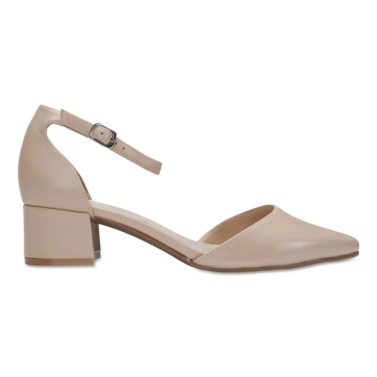 Dash Heel in Nude Leather