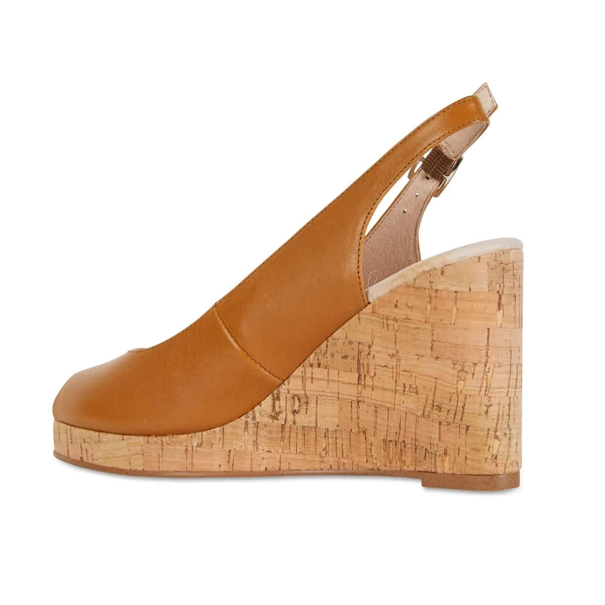 Davina Heel in Light Tan Leather