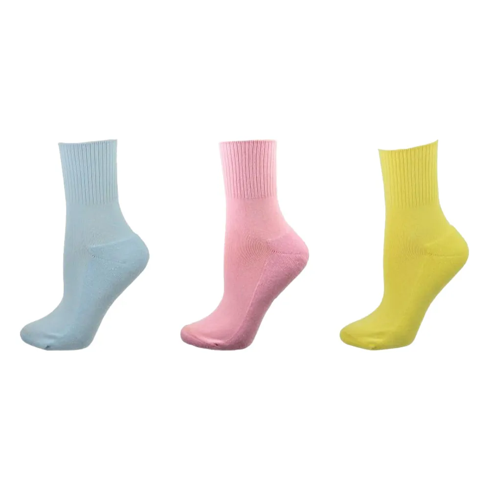 Diabetic/Arthritic Cushioned Cotton Ankle Socks 3 Pack Women Socks