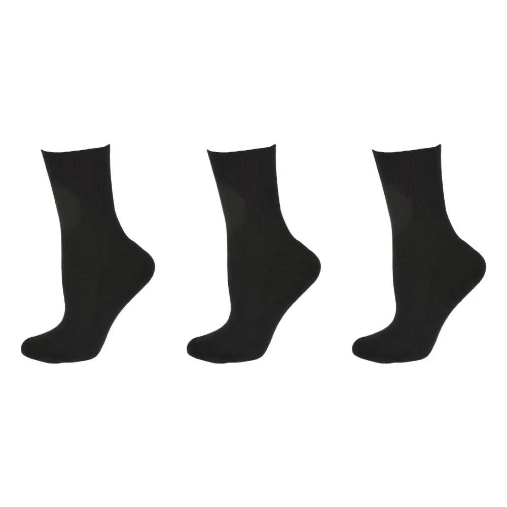 Diabetic/Arthritic Cushioned Cotton Ankle Socks 3 Pack Women Socks