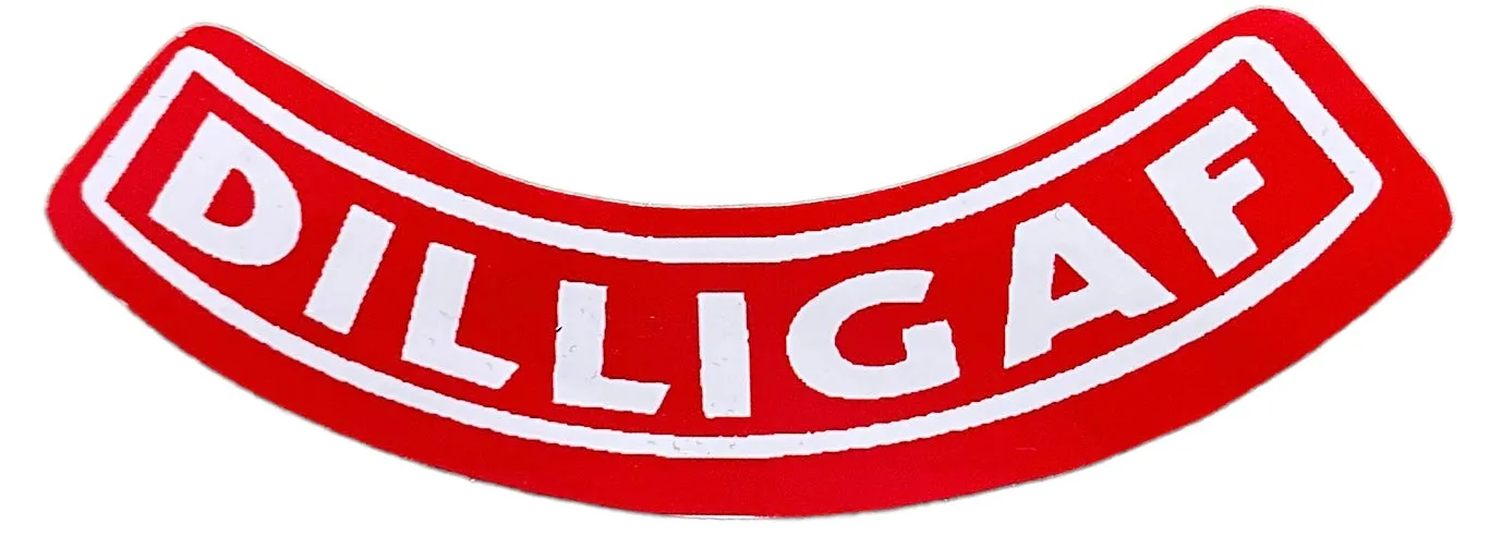 Dilligaf Red Rocker Sticker 4 x 1