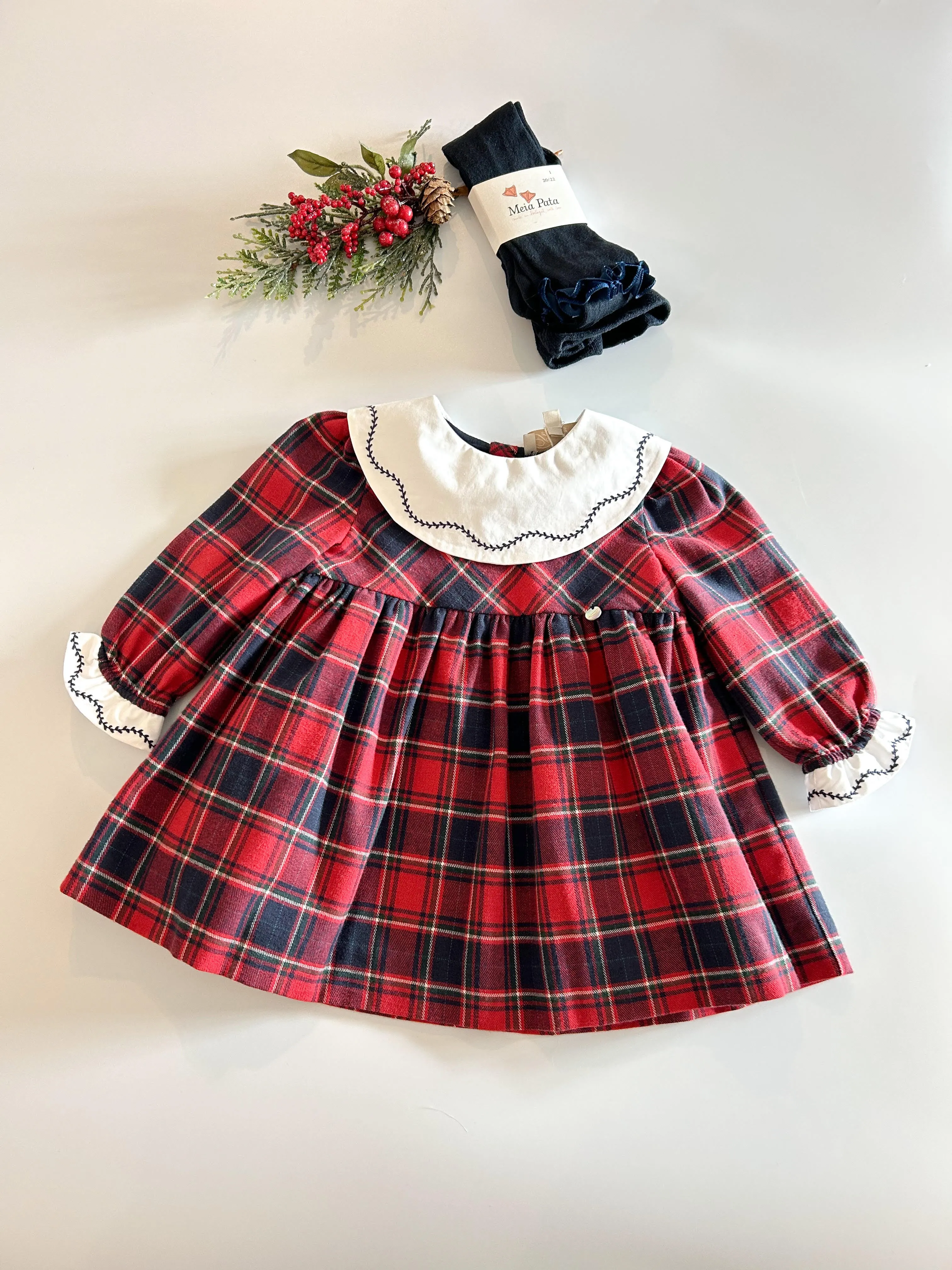 Dress - Tartan with Bib Collar