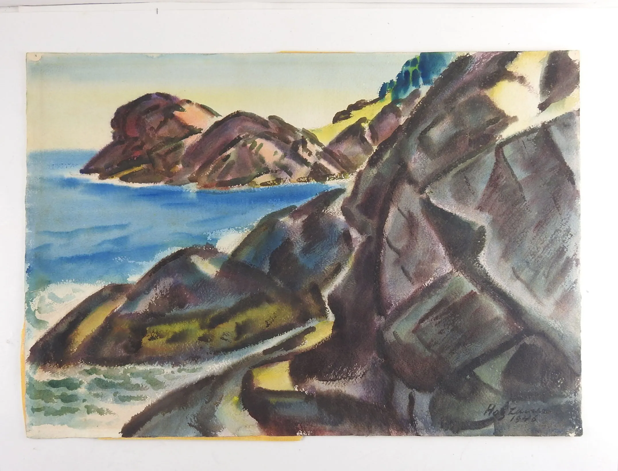 Emil Holzhauer Monhegan Island, Maine Watercolor Painting