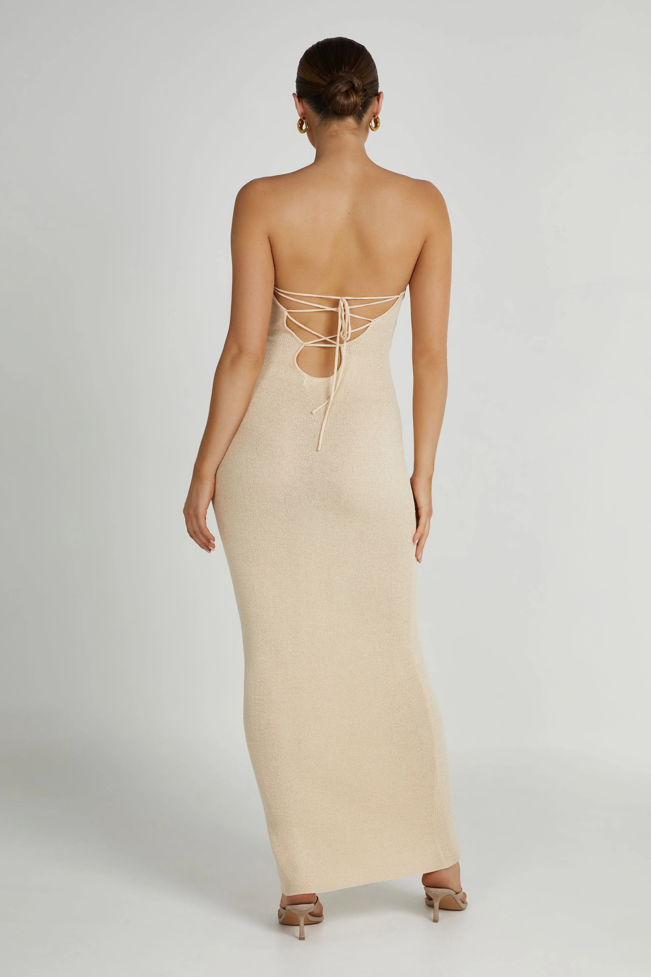 Emmy Strapless Knit Maxi Dress - Wheat