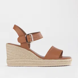 Espadrille Wedge Sandal in Tan - 12683