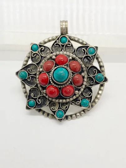 Ethnic Multistone Nepali Style Handmade Pendant