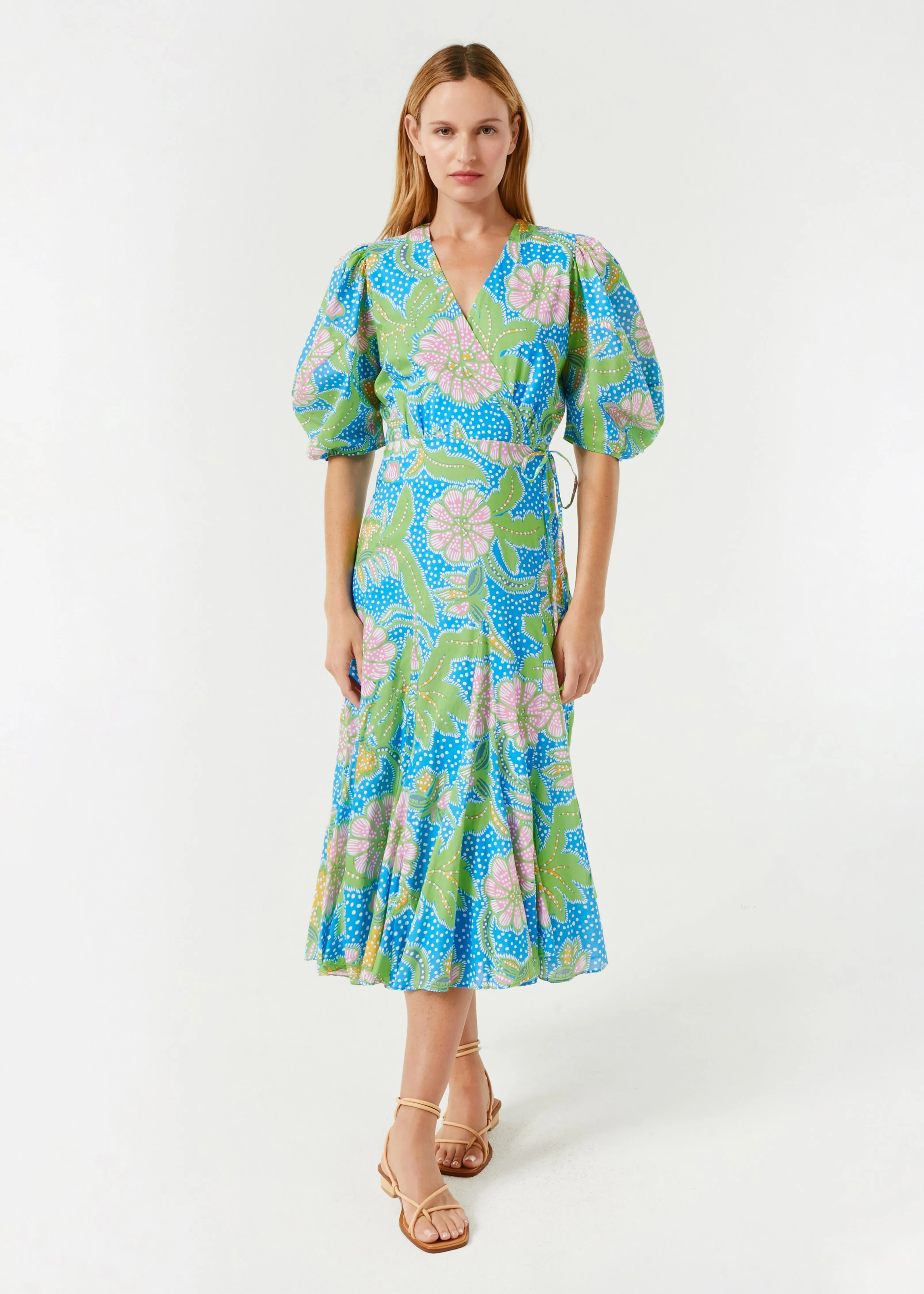 Fiona Dress | Blue Psychedelic Flower Grande