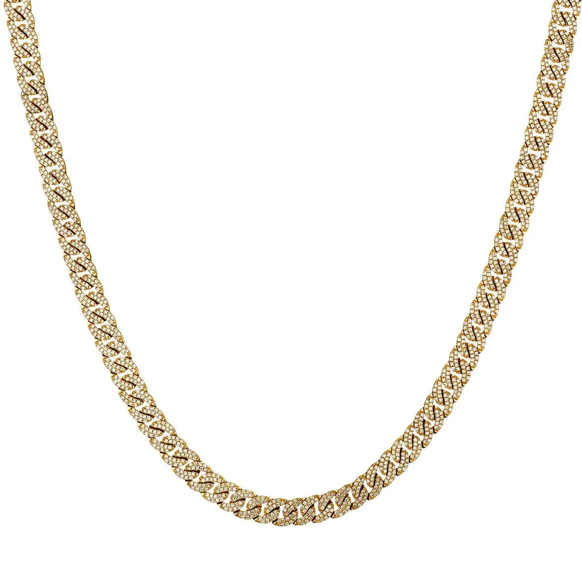 FLAT DIAMOND CURBLINK NECKLACE