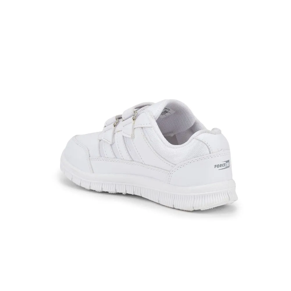 Force 10 School Non Lacing Shoes For Kids (White) Gola-3 By Liberty