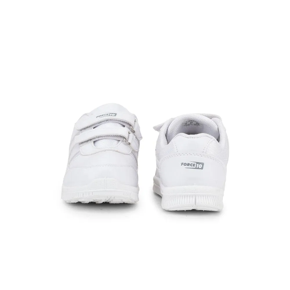 Force 10 School Non Lacing Shoes For Kids (White) Gola-3 By Liberty