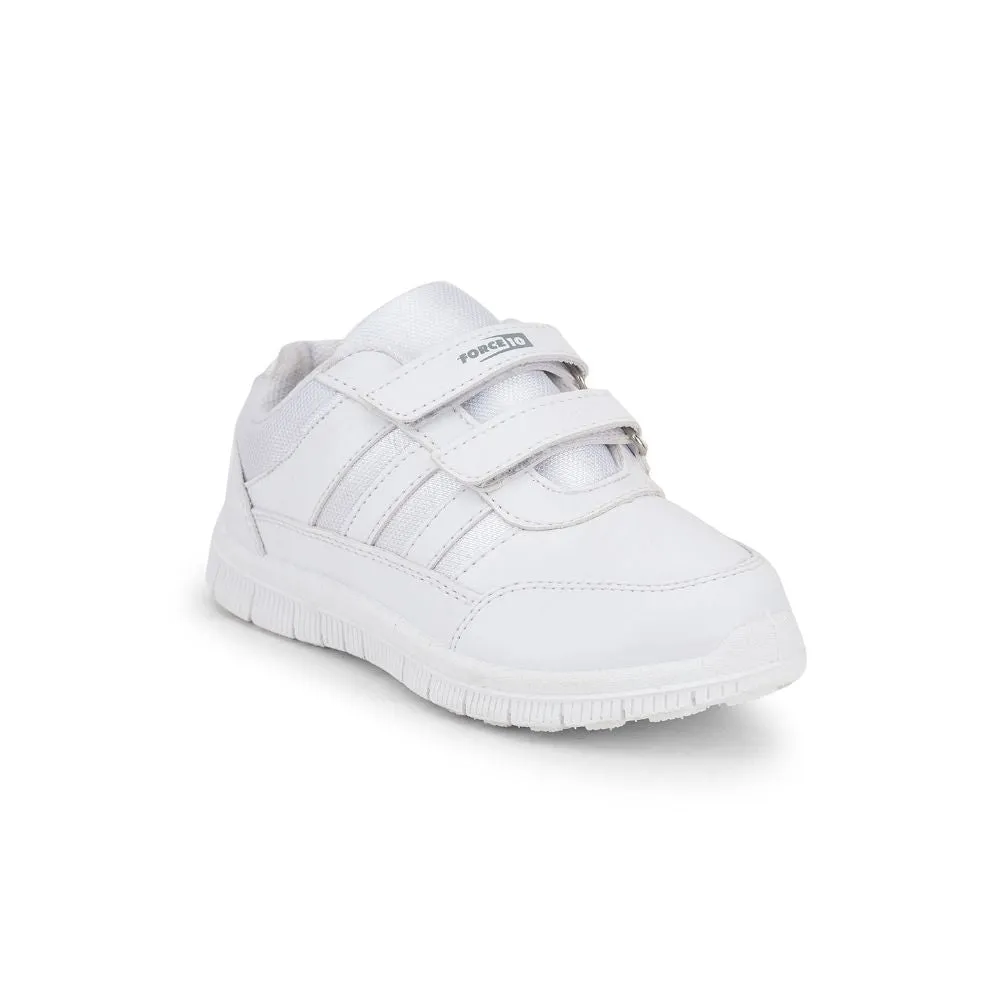 Force 10 School Non Lacing Shoes For Kids (White) Gola-3 By Liberty