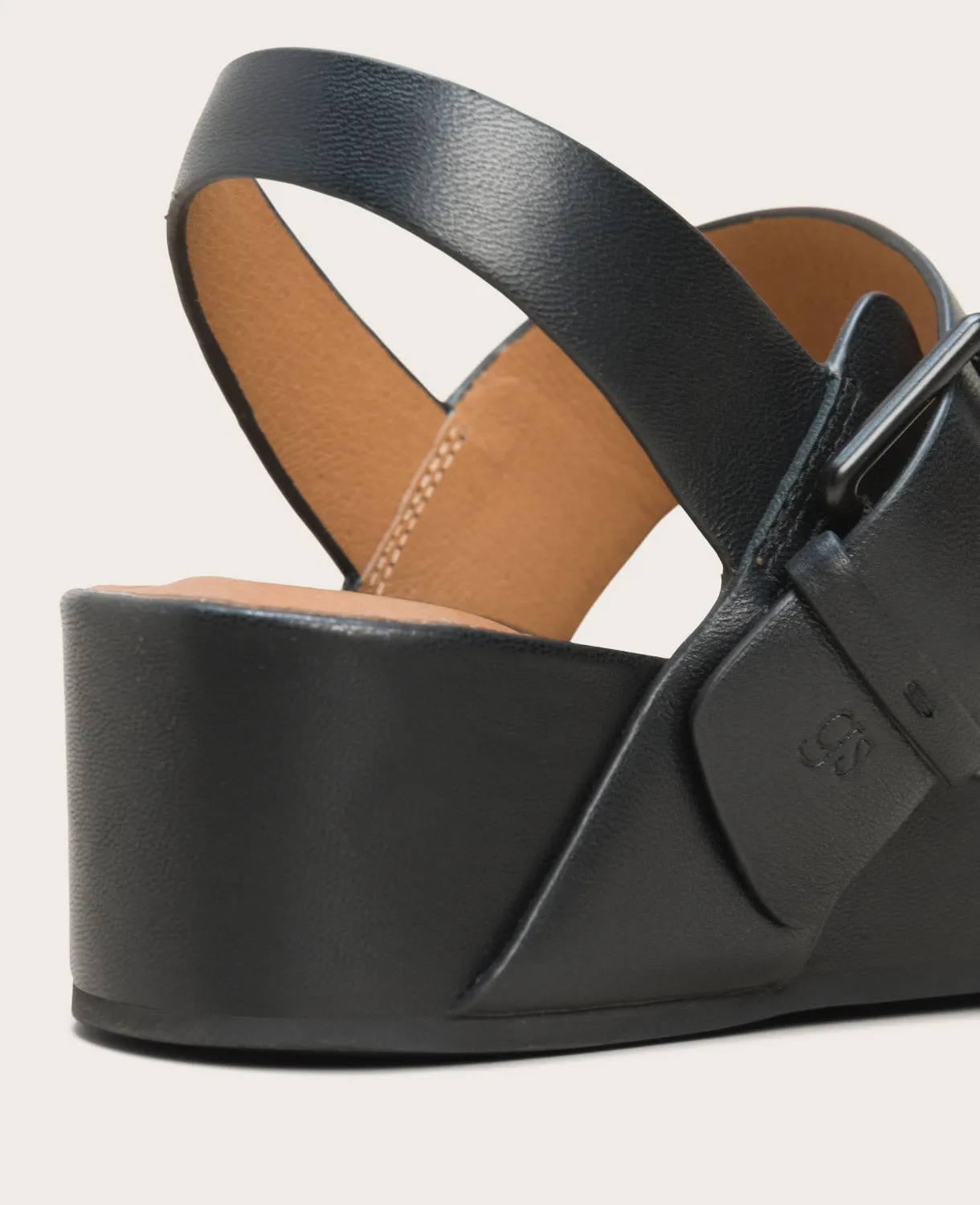 GENTLE SOULS - Giulia Leather and Suede Platform Wedge Sandal