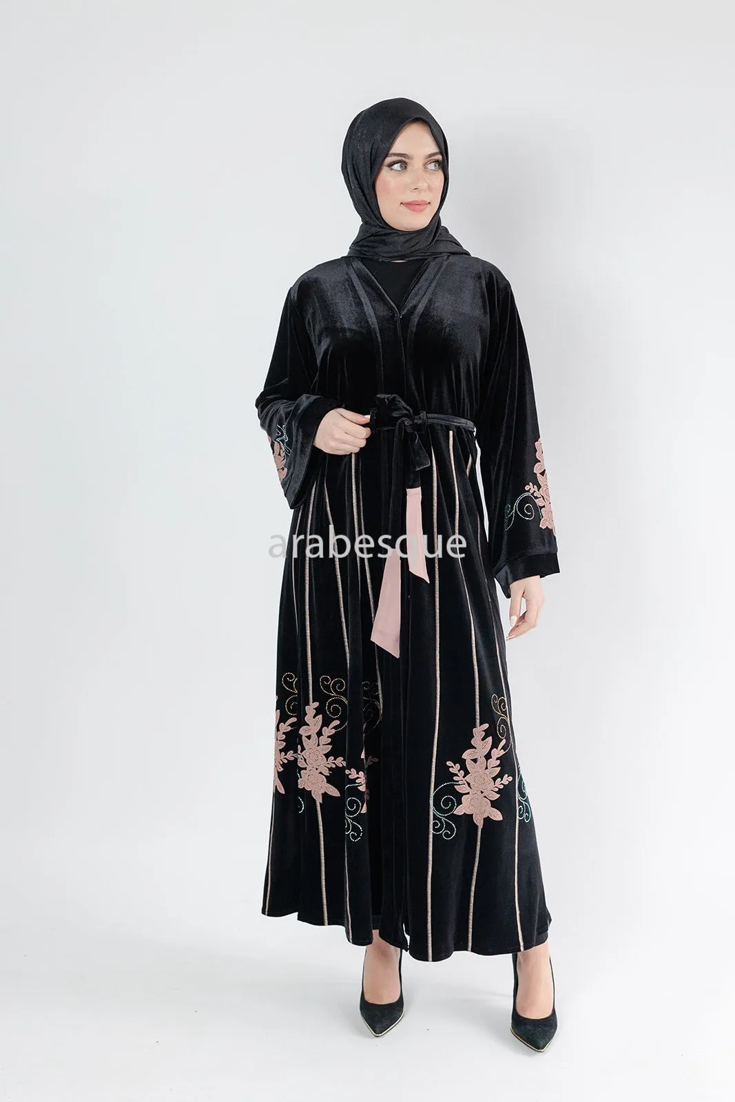 Hamsa Velvet Abaya