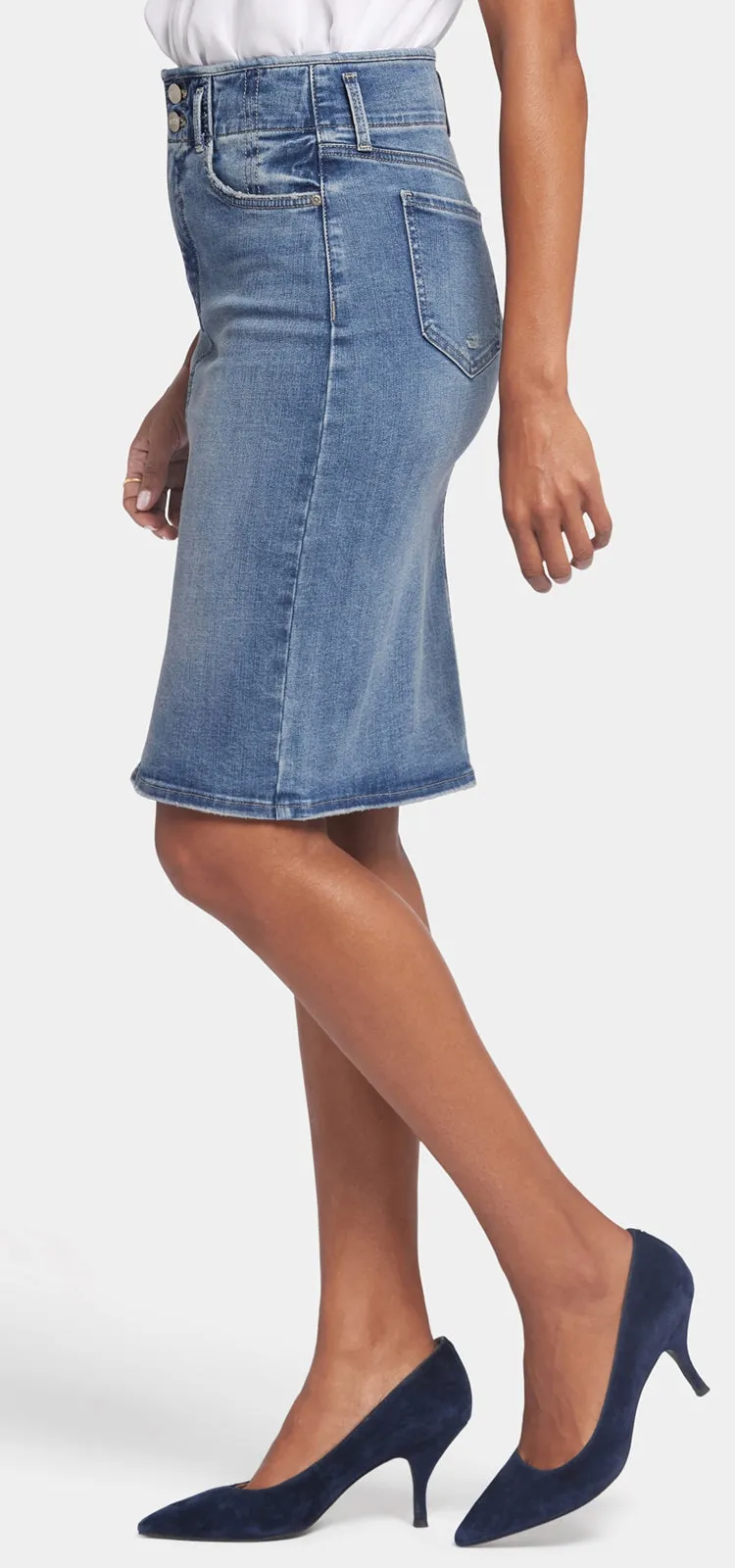 High Waist Skirt Mediumblauw Premium Denim | Rockie