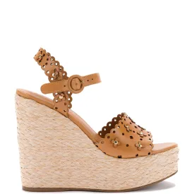 Jasmine Wedge In Biscuit Leather