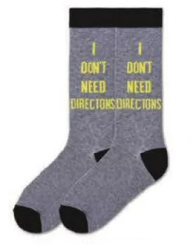 K Bell Mens I Don't Need Directions Sock