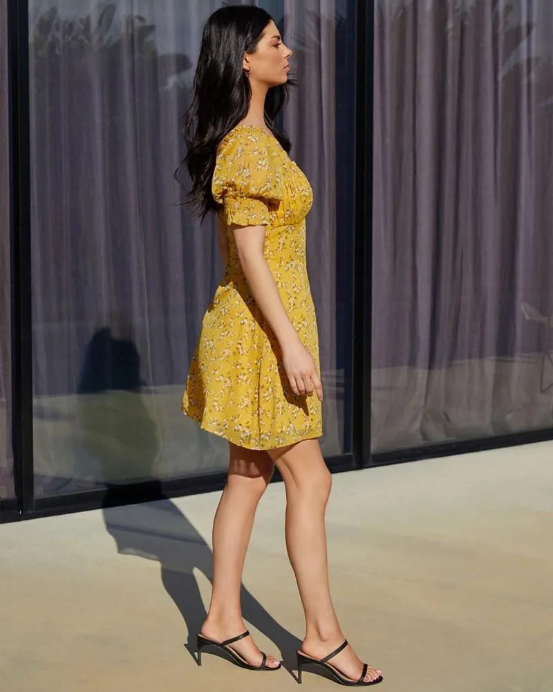 Kris Dress - Yellow Floral